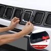 7 bucăți pentru mașină, capac grilă frontală, inserturi de inel pentru gratar, kit de ornamente pentru cadru, potrivit pentru inserții Jeep Compass 2017 2018