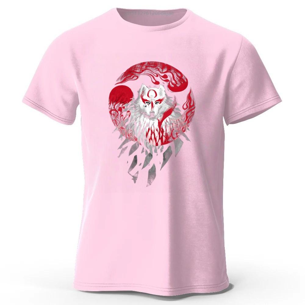 SpringSummer New Mythical White Wolf Cotton Short Sleeved Mens Street Casual Trendy Tshirt Large Loose Comfortable Top