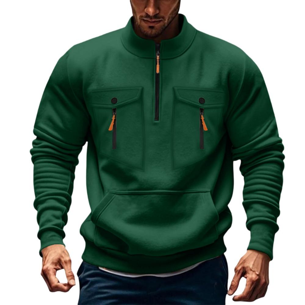 Autumn and Winter Men's Hoodie Zipper Hooded Sweatshirt Sports Casual Cardigan Jacket with Multiple Pockets Hooded