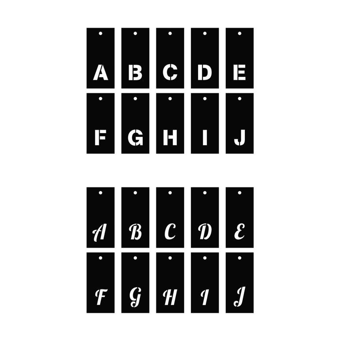 Pochoirs alphabet 140 motifs, lettres et chiffres