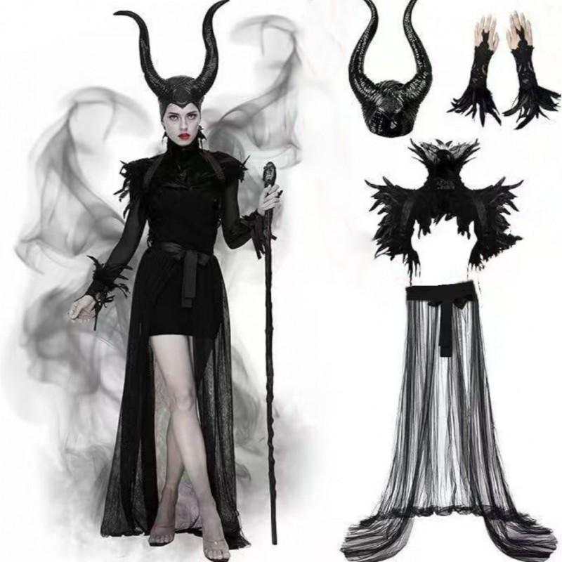 Sleeping Beauty Evil Queen Costume Accessory Horned Headpiece Mask Halloween Party Cosplay