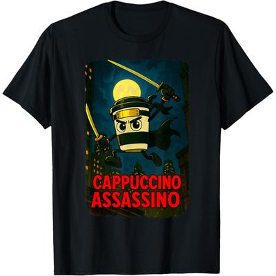 Cappuccino Zabójca Włoski Mem Brainrot Japońska Koszulka Ninja