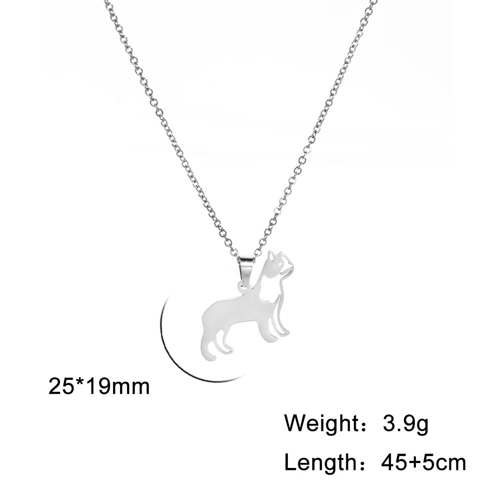 Cazador Stainless Steel Animal Pendant Necklace Cute Cat Dog Pet Whale Elephant Fish Penguin Necklaces Jewelry Gift for Women