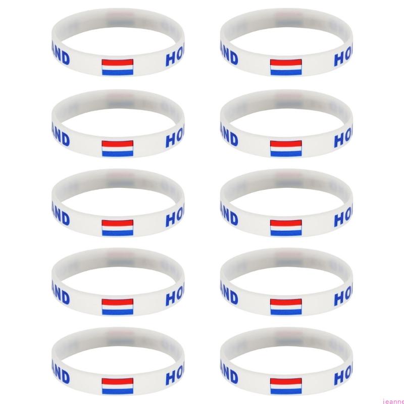 10Pcs/set Soft Elastic 2026 Sports Event Fan Bracelets Showcasing International Team Color Great For Collector