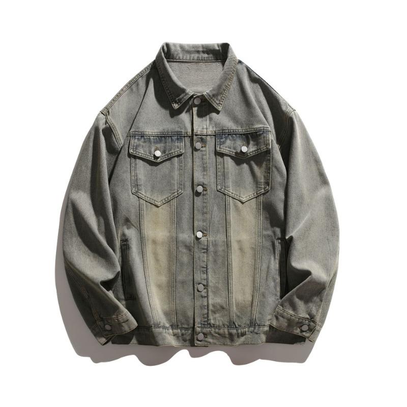 

Мужская джинсовая куртка American High Street Washed, новая осенняя модная брендовая свободная простая универсальная повседневная куртка 3XL