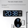 Wall-Mount/Desk Digital Clock, Time/Week/Temp/Humidity, Multi-Color LED, Brightness Adjustable LED Table Alarm Clock 12/24H