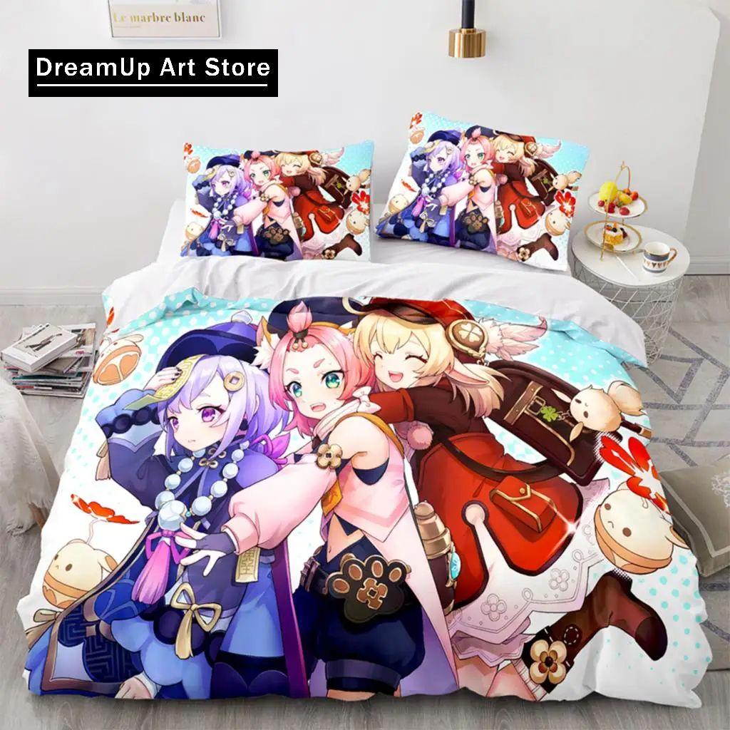 3D Print Anime Genshin Impact Xiao Bedding Set Boys Girls Twin Queen Full Size Duvet Cover Pillowcase Bed Adult Bedroom