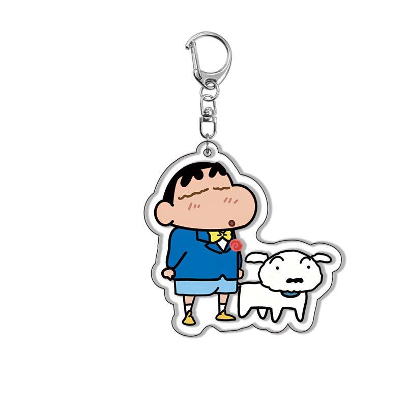 Crayon Shin-chan Acrylic Double Sided Keychain Shinnosuke Nohara Misae Nohara Cartoon Charm Anime Peripherals Cute Cartoon
