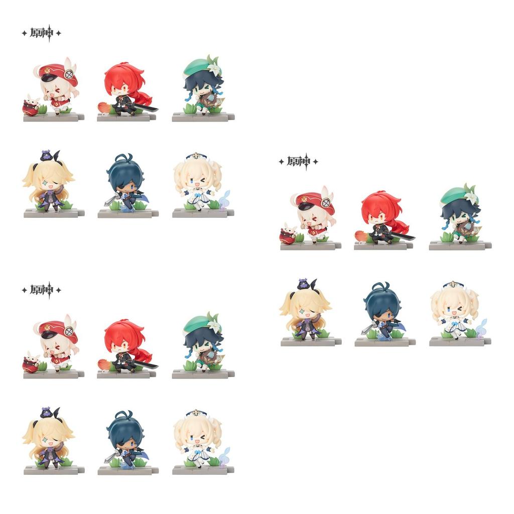 Cute 6pcs/set Genshin Impact Mondstadt Edition Battle Scene Miniature Figures For Kids