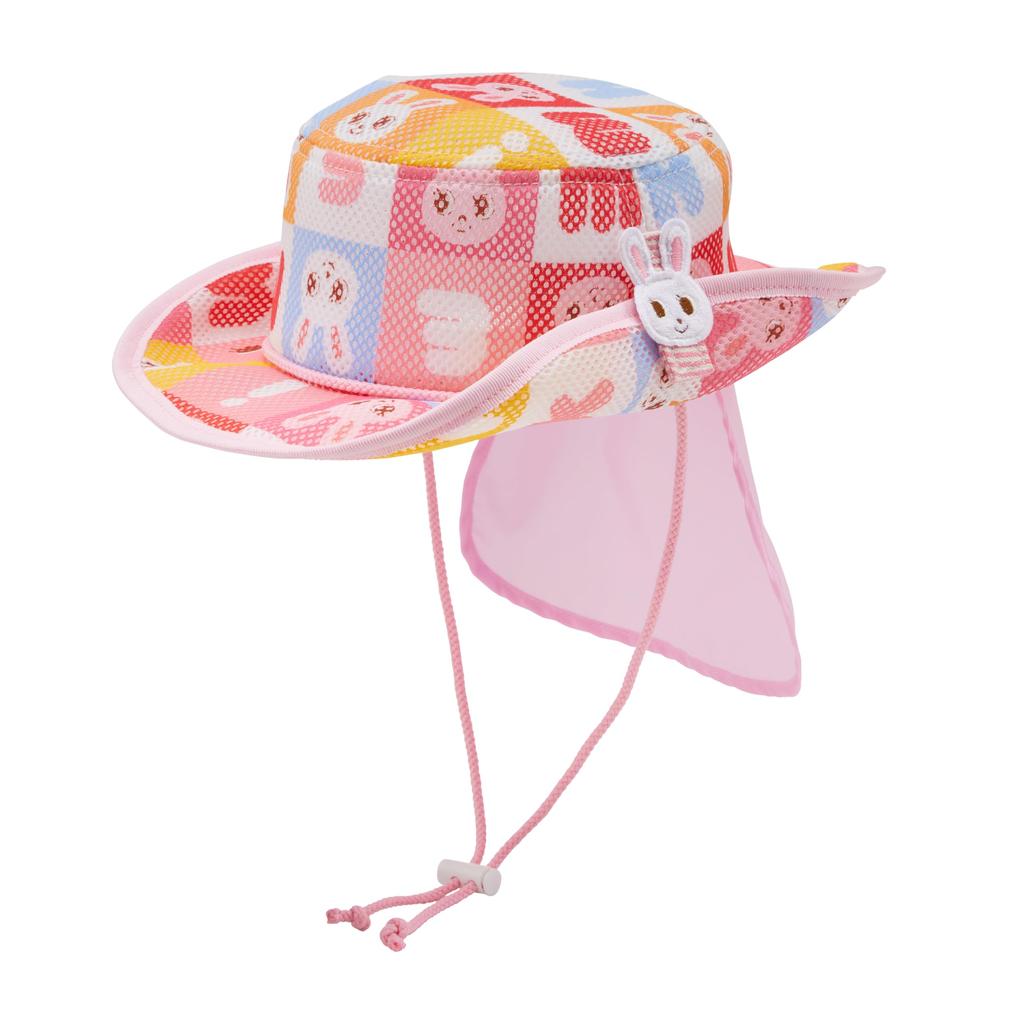 [Miki House] Ten-gallon hat, hat, rabbit, sun hat, girls, baby, kids, children's clothing, chin strap, 12-9106-144, 50cm, pink