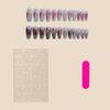 Coffin Fake Nail for Women Butterfly Design Temperament Artificial Nail for Beginners Nail Decoration Practice