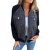 Podzim Zima Ženy Bunda Barevně ladící Kapsy na zip Cardigan Dlouhé rukávy Patchwork Raglánový límec na ramenou Límec na běžné denní nošení Kabát