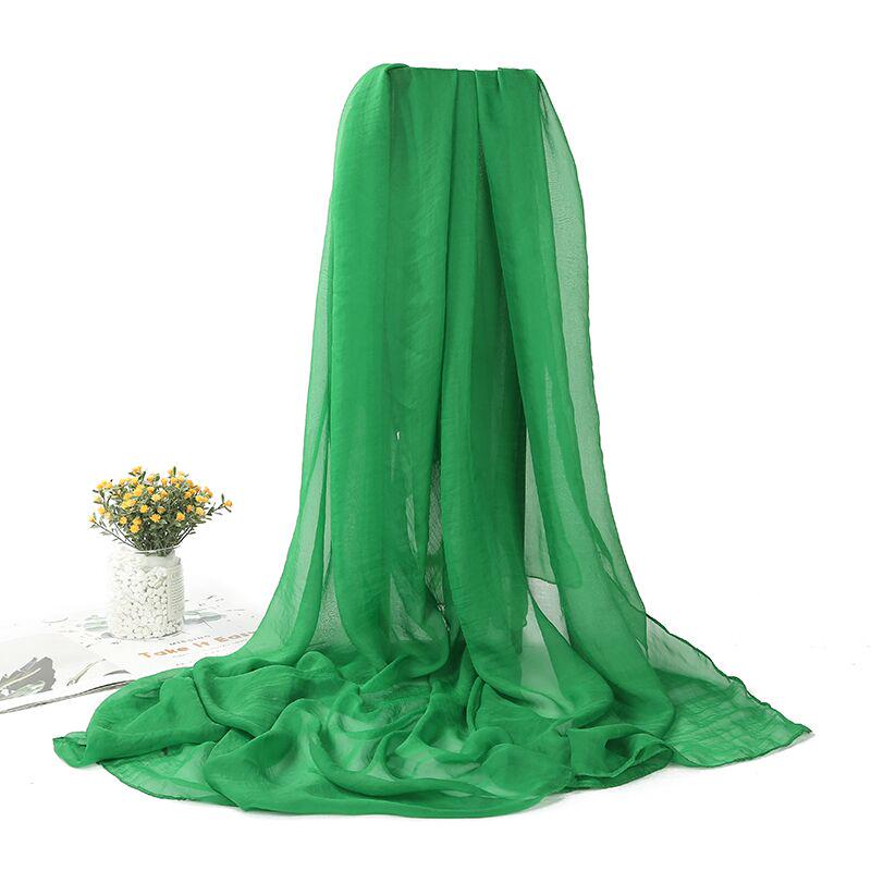 Versatile Big Red Silk Chiffon Scarf: Korean-Style Shawl & Sunscreen Wrap for All Seasons