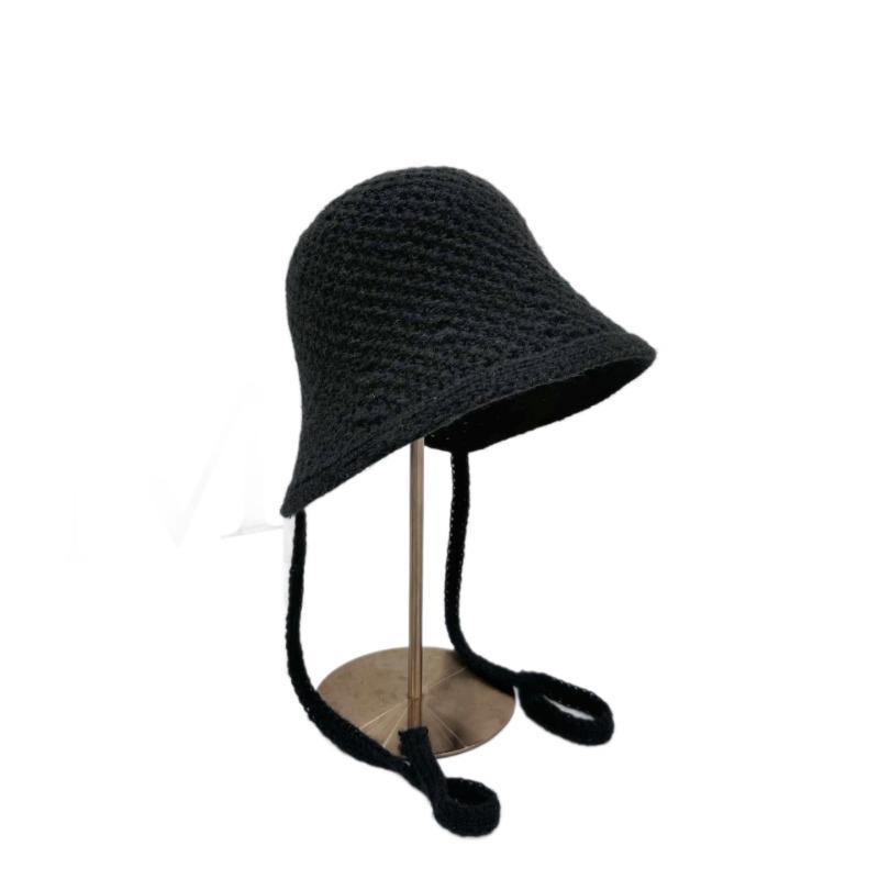 25 early autumn new fashion after women's tether with knitted breathable bucket hat sunscreen sunshade bucket hat tide