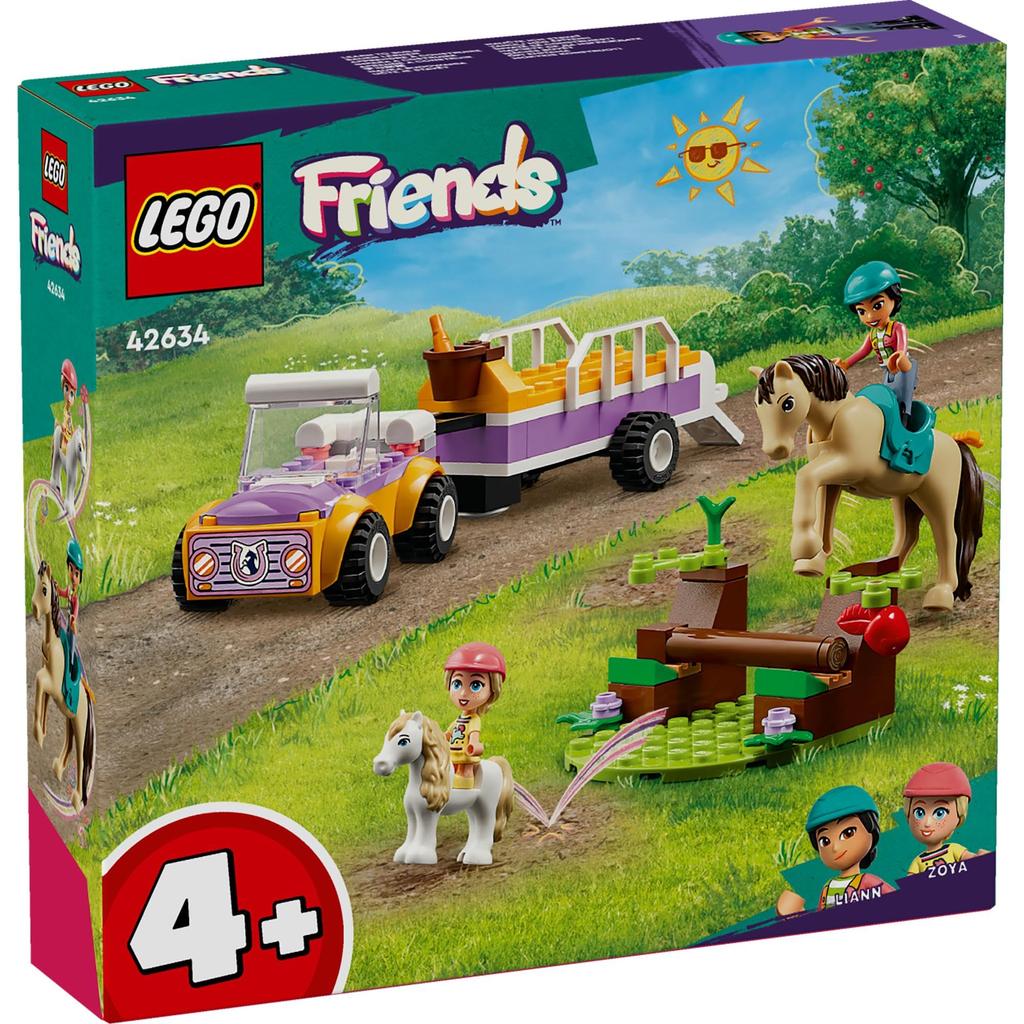 LEGO Friends Pony and Horse Trailer Toy, Gift, Building Blocks, for Boys and Girls, Ages 4, 5, and 6, Animals, Car, Miniature Car, 42634