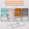 Transparent Folding Chairs Acrylic Stackable Clear Dining Chairs Living Room Seat for Living Room Office Waiting Room