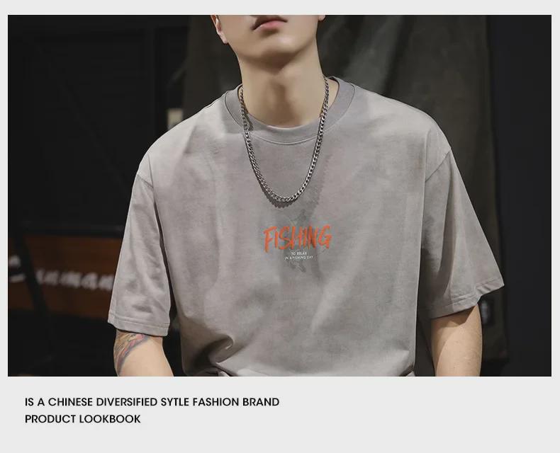 230g Heavyweight Vintage Washed Men's Retro Short-Sleeve T-Shirt - American Style, Trendy and Loose Fit for Summer