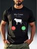 Men'S Short-Sleeve T-Shirt with a Fun Cow Print Saying 'My Cows Are Calling'