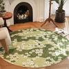 Pastoral Style Living Room Decoration Green Carpet Round Rugs for Bedroom Washable Lounge Floor Mat Anti-slip Bedside Soft Rug