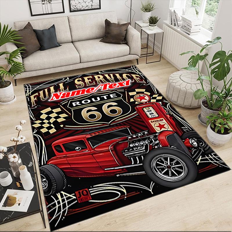 1PC Custom Name Route Full Service Theme Floor Mat Ideal for Living Room, Game Rooms, Office, Bedroom,Floor Mat Playful Design