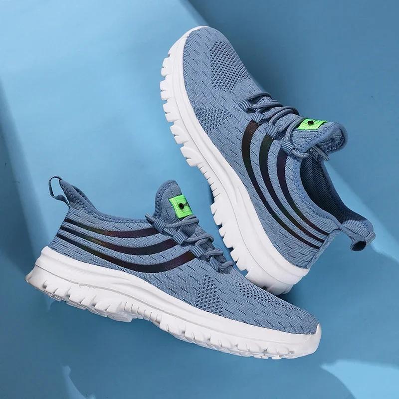 New Fashion Men Sneakers Bottom Platform Outdoor Running Lightweight Female Sneakers Breathable Vulcanized Mesh Casual Shoes