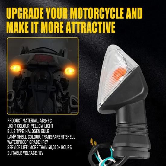 2X Front Rear Turn Signal Indicators Light For KAWASAKI KLR 650 08-17 Clear Lens