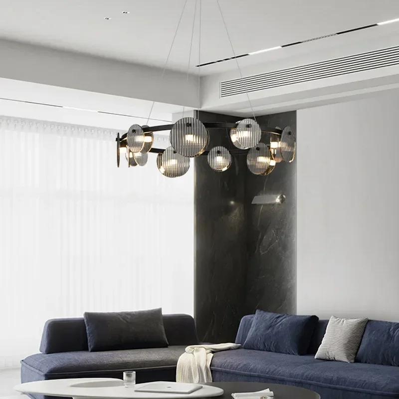 Modern LED Pendant Lights Home Decor Glass Chandelier Minimalist Hanglamp Kitchen Bedroom Hotel Living Room Nordic Pendant Lamp