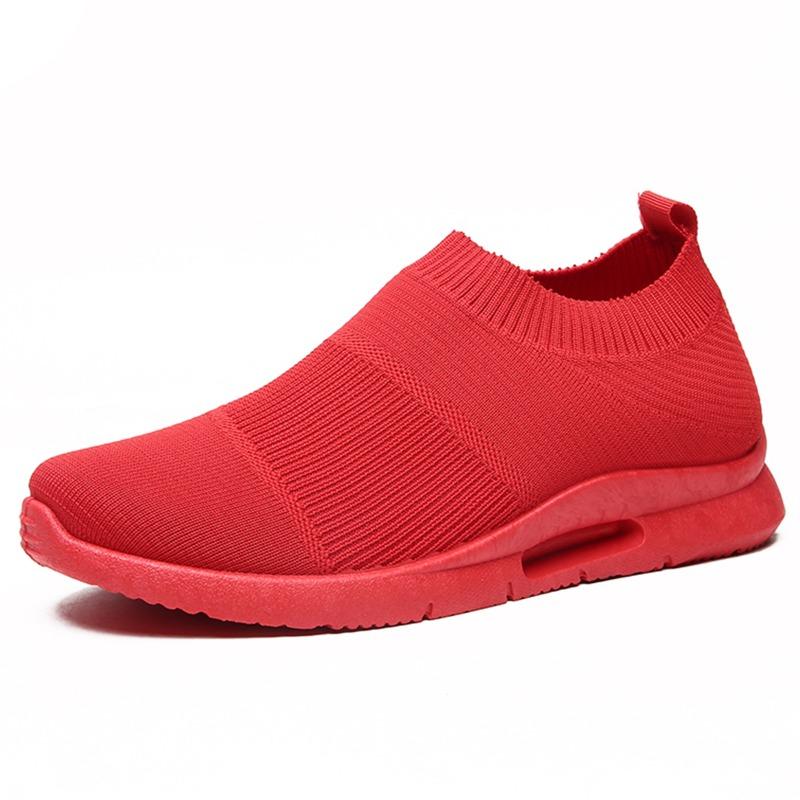 

Men Women Knitted Casual Sneakers Fashion Slip-On Loafers Lightweight Walking Shoes Breathable Gym Shoes Comfort Size 36-46 46