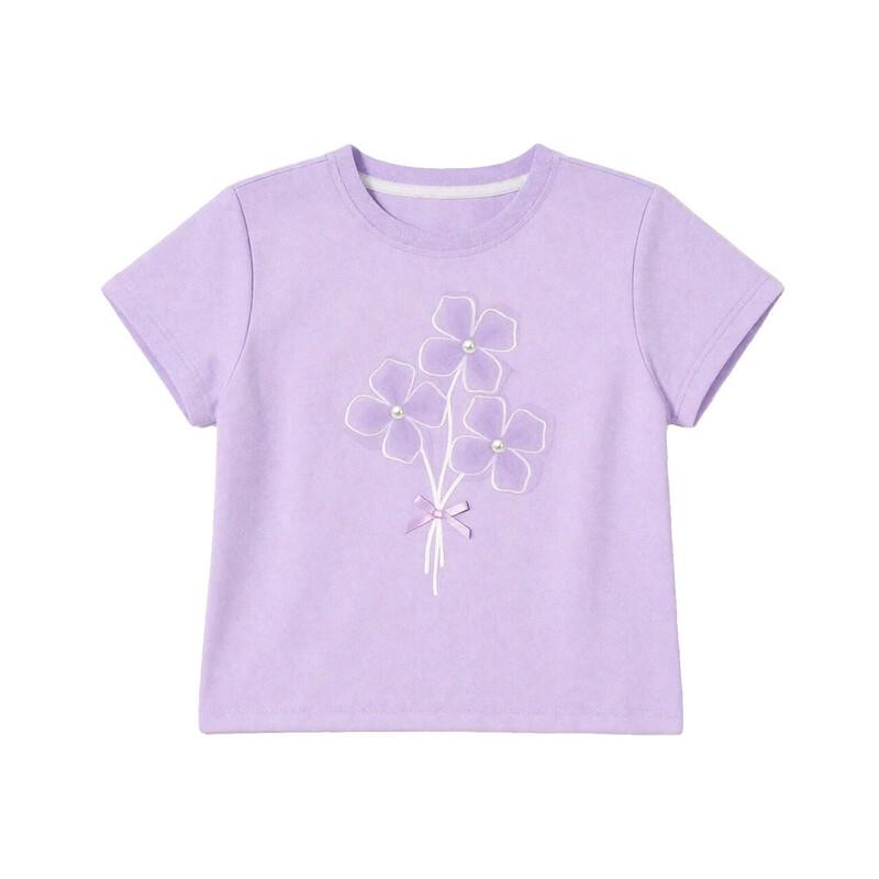 Deesha Girls' Fashion Cooling Print Short-Sleeve T-Shirt
