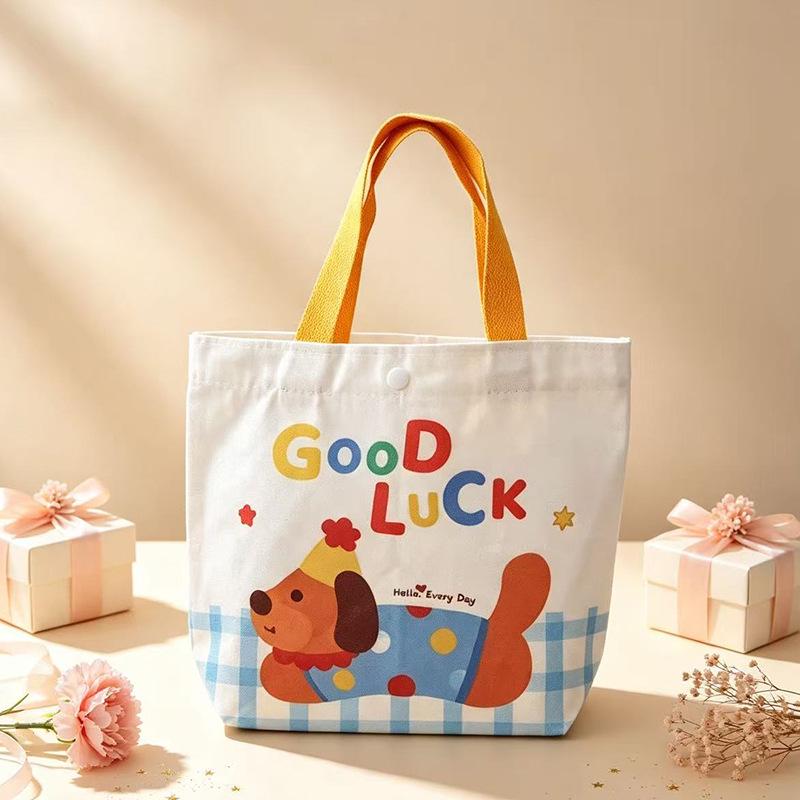 Cartoon Canvas Gift Bag for Birthdays, Festivals, Souvenirs, and Outings – Eco-friendly & Durable
