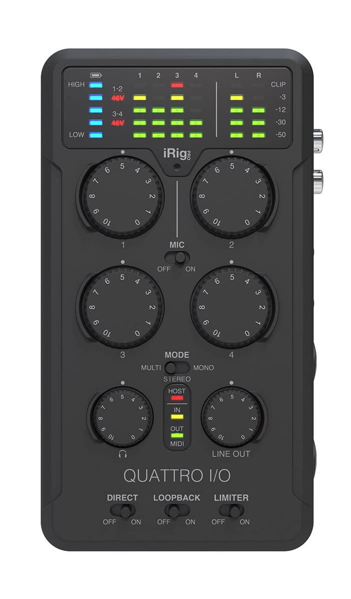 

IK Multimedia iRig Pro Quattro Portable Audio MIDI Interface 4 IN 2 OUT I/O / []