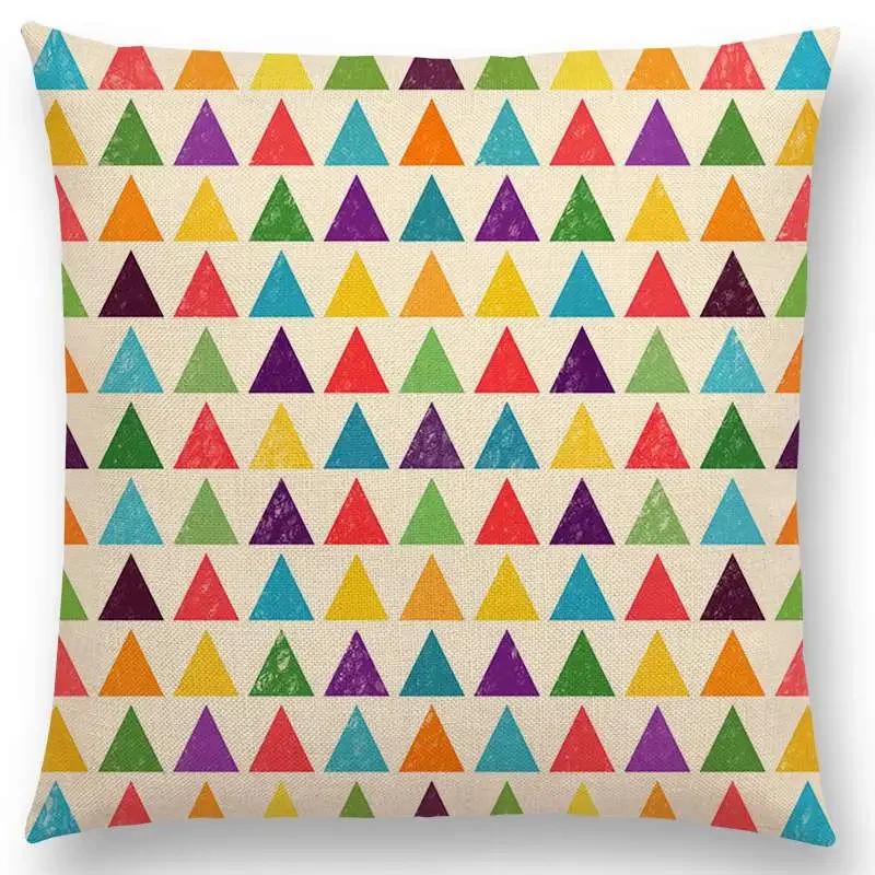Kolorowe Kwiaty Liście Kropki Poszewka na Poduszkę na Sofę Gwiazdy Fale Wzór Geometryczny Pastelowe Trójkąty Diament Tęcza Poszewka na Poduszkę