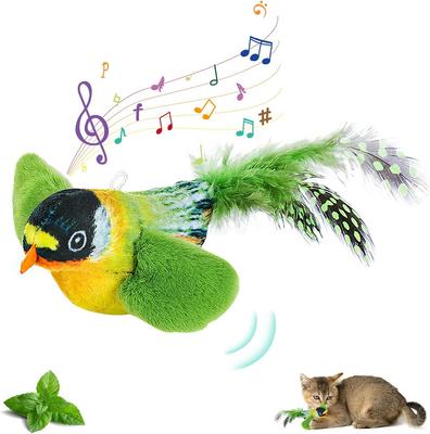 Simulation Bird Cat Toys Cats Interactive Cat Toy Realistic Bird Sound Cat Toy Plush Cat Toy Catnip Cat Toy for Cats Kitten Toy