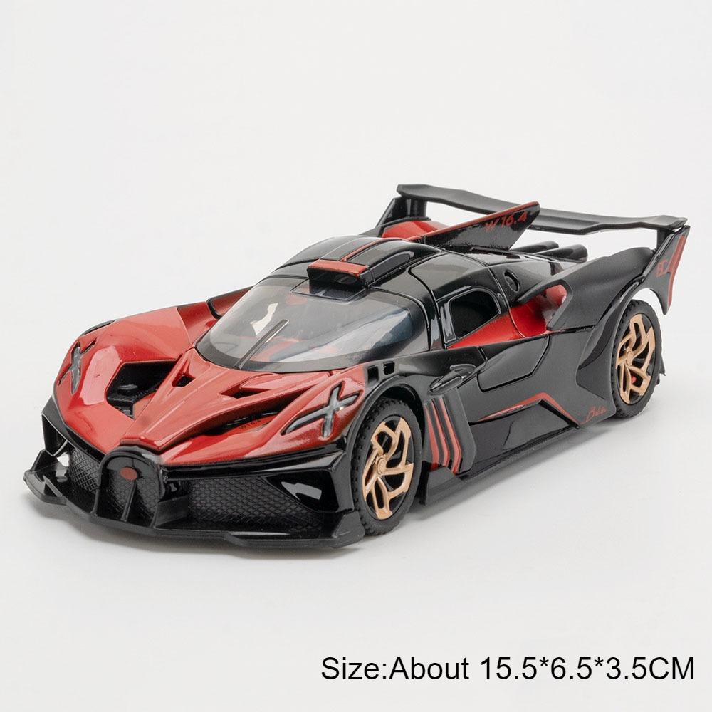 1:32 Scale Divo Bolide Sports Car Model Toy Metal Die-cast Music Light Pull Back Doors Opened Vehicle Models Boys Birthday Gifts