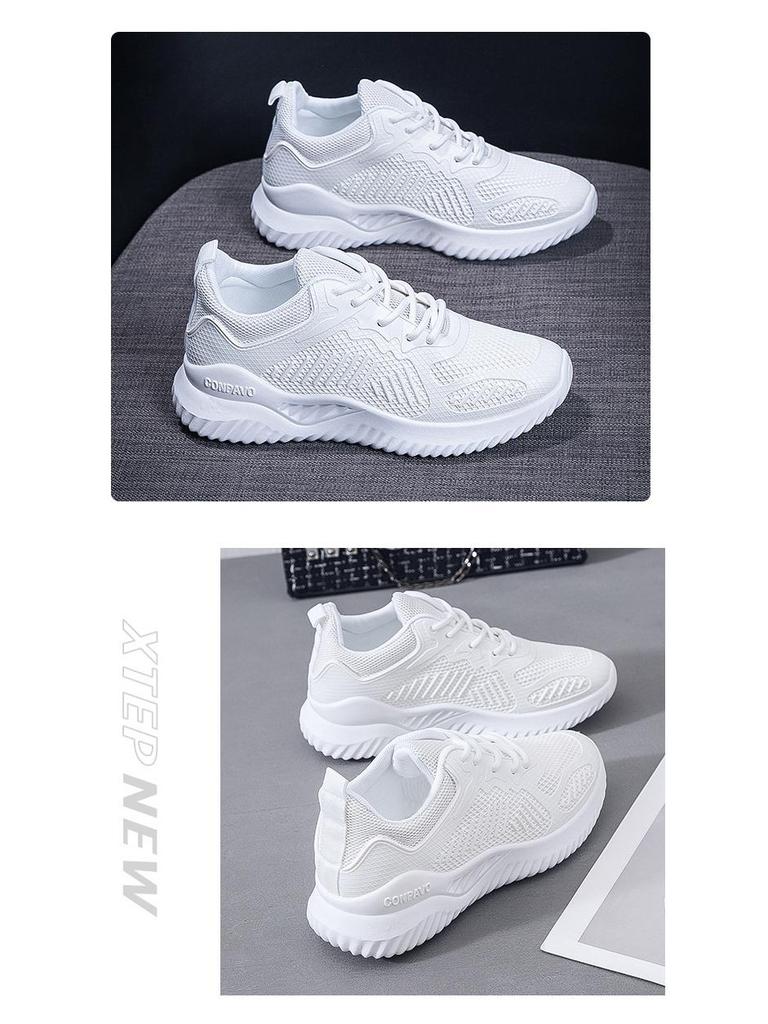 Korean Style Women's Flyknit Running Shoes - Autumn 2023 Versatile Casual White Sneakers