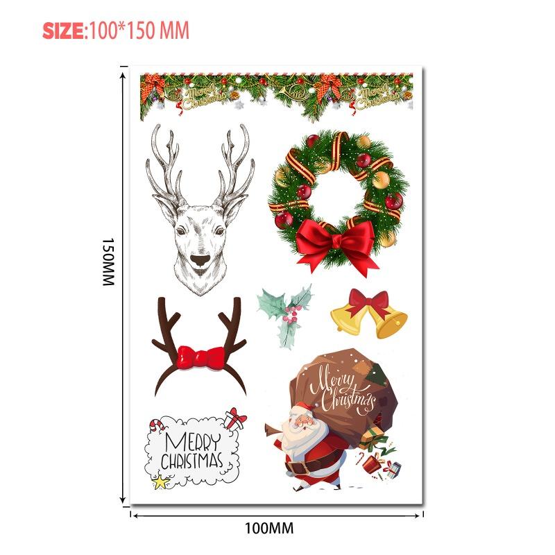 6 Sheets 2026 Christmas Stickers Santa Bells Gift Decorative Stickers Scrapbooking Journal Sticker