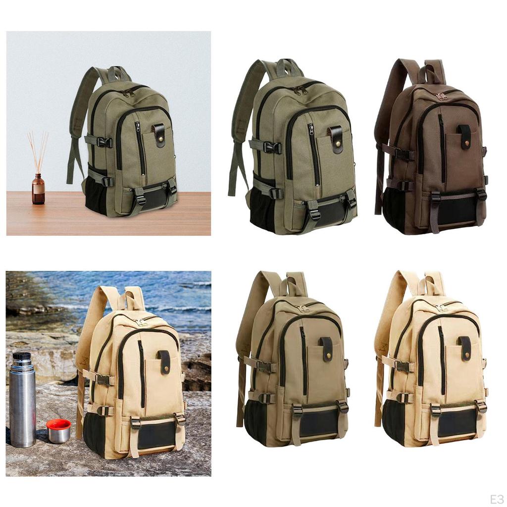 Canvas Laptop Backpack Waterproof Storage Computer Bag for Travel Hiking College Work