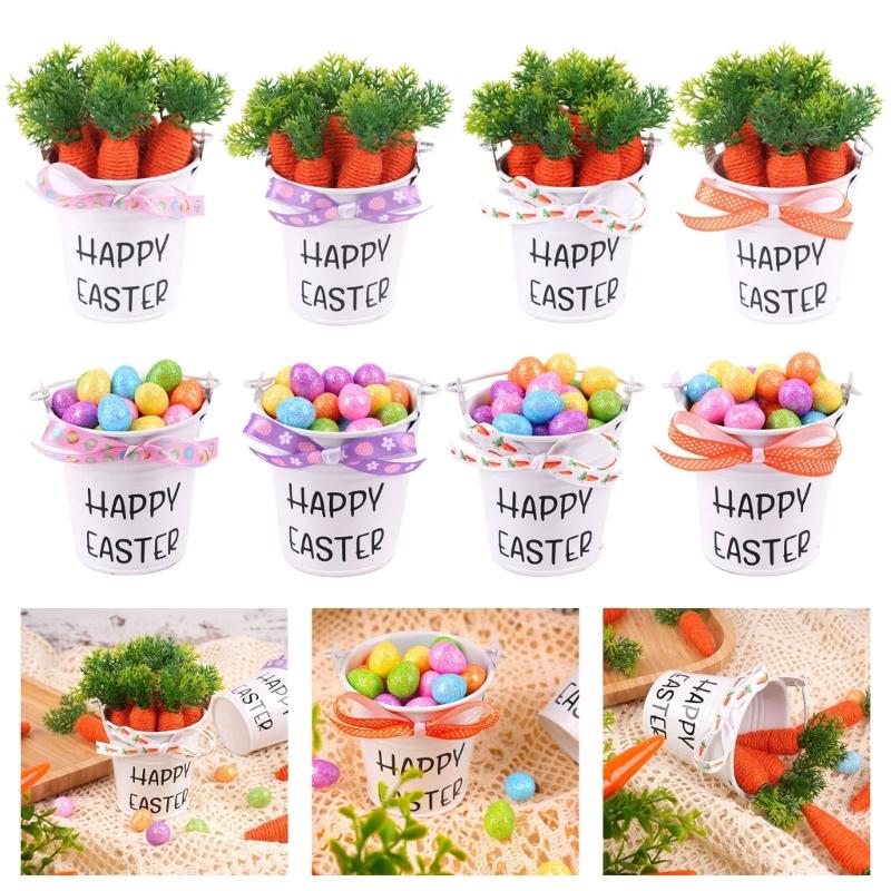 Pack of 1 DIY Flexible Easter Eggs and Carrot Decoration Set with Sponge Filling for Individualized Home Party Decors