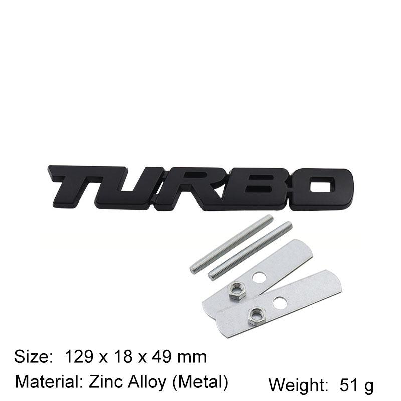 3D TURBO Metal Sticker Car Body Emblem Decal Electroplating Zinc Alloy Car Tailgate Badge Decoration Auto Accessories