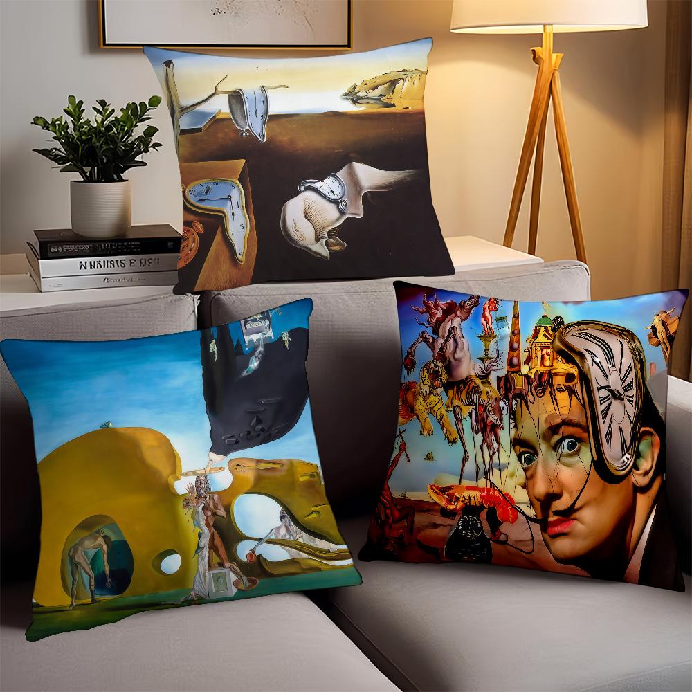 Print Artist S-Salvador Dali Pillow Case Office Cushions Suitable For Sofa Car Bedroom Decorative Cushion Cover