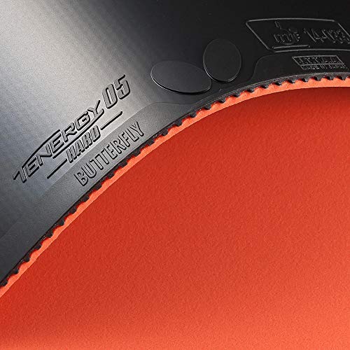 Butterfly Tenergy 05 Hard 06030 Table Tennis Rubber, Red, Thick