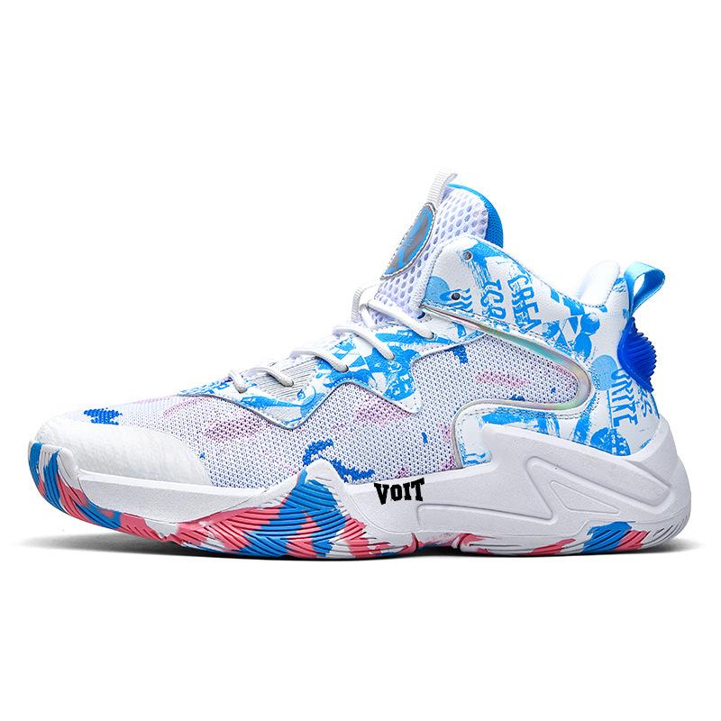 2025 New Double Mesh Friction Sound High Elastic Basketball Shoes Extra Large Size 36 To 48 Youth Actual Basketball Shoes
