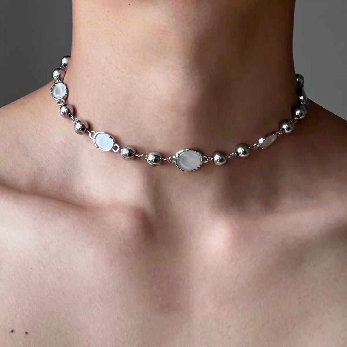 

Панк Стиль Хип-Хоп Ожерелье-Чокер для Мужчин - Высококлассная Цепочка на Ключицу, Ювелирные Изделия Y2K Субкультуры, Сладкий и Крутой Воротник