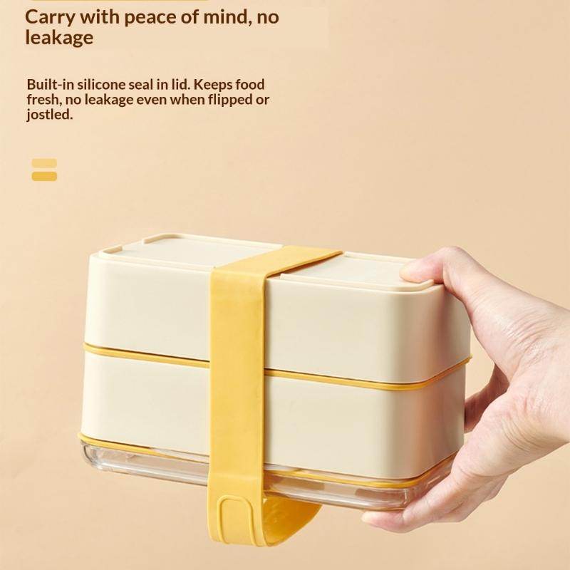 Plastic Bentos Container Leakproof Seal Compartmentalized Design Lunch Box Utensils Included for School Office Use