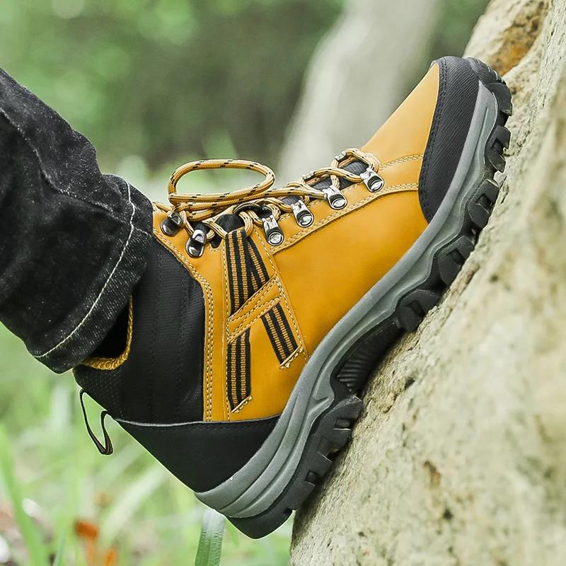 Fashion Outdoor Shoes Waterproof Walking Hiking Boots Non-Slip Warm Tactical Trekking Shoes for Men 2024 Large Size