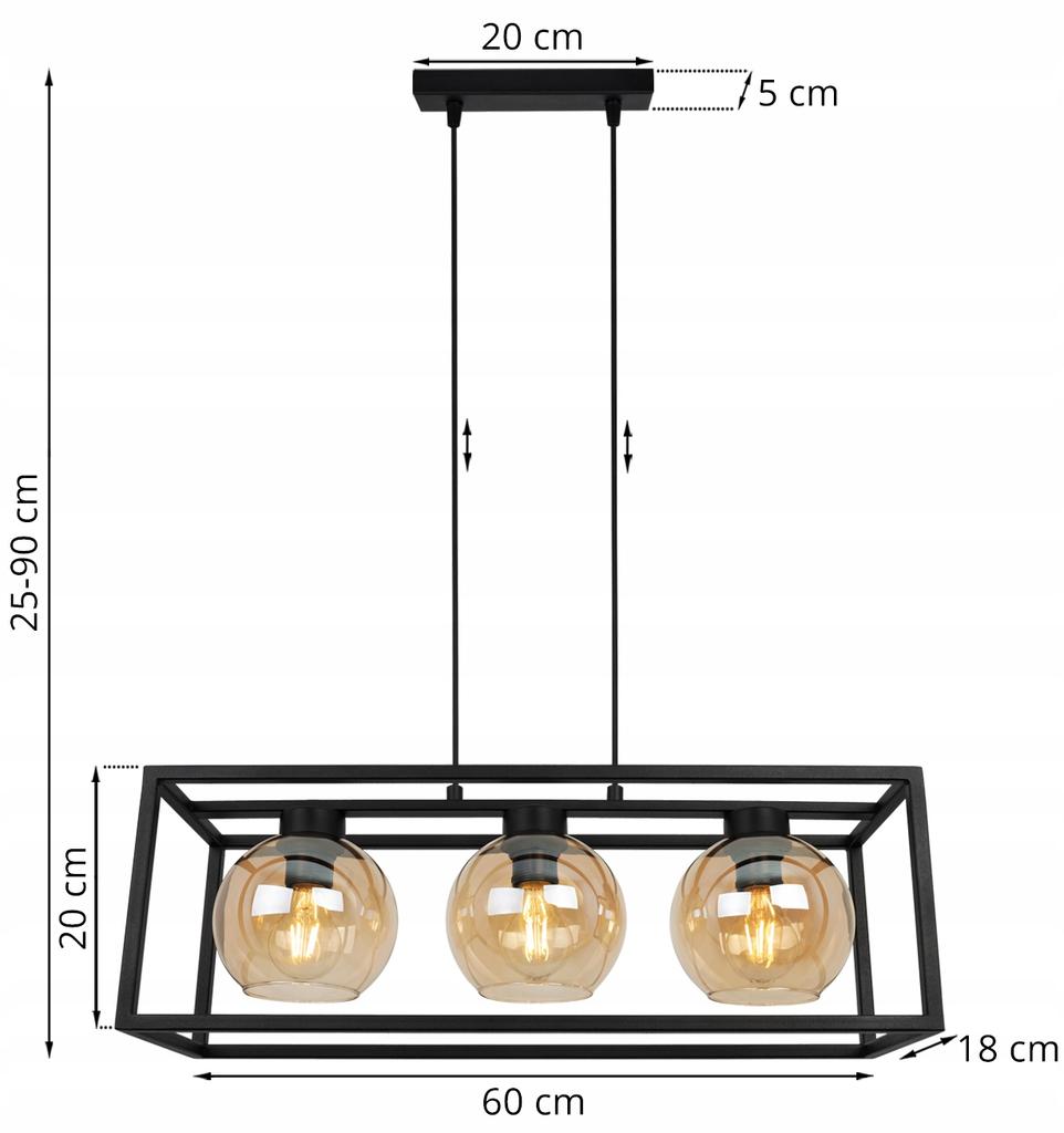 HÄNGELAMPE KÄFIG ELEGANTER GLASBALL HONIG