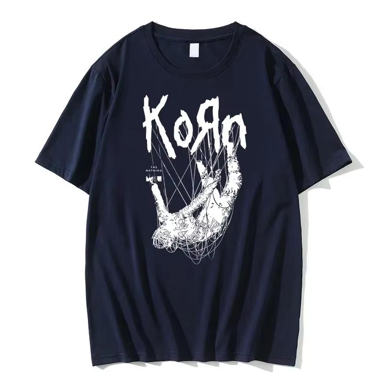Amerikanischer Sänger Rockband Korn Print Grafik T-Shirt Sommer Kurzarm T-Shirts Tops Streetwear Lässiges T-Shirt Leichte Atmungsaktive Kleidung