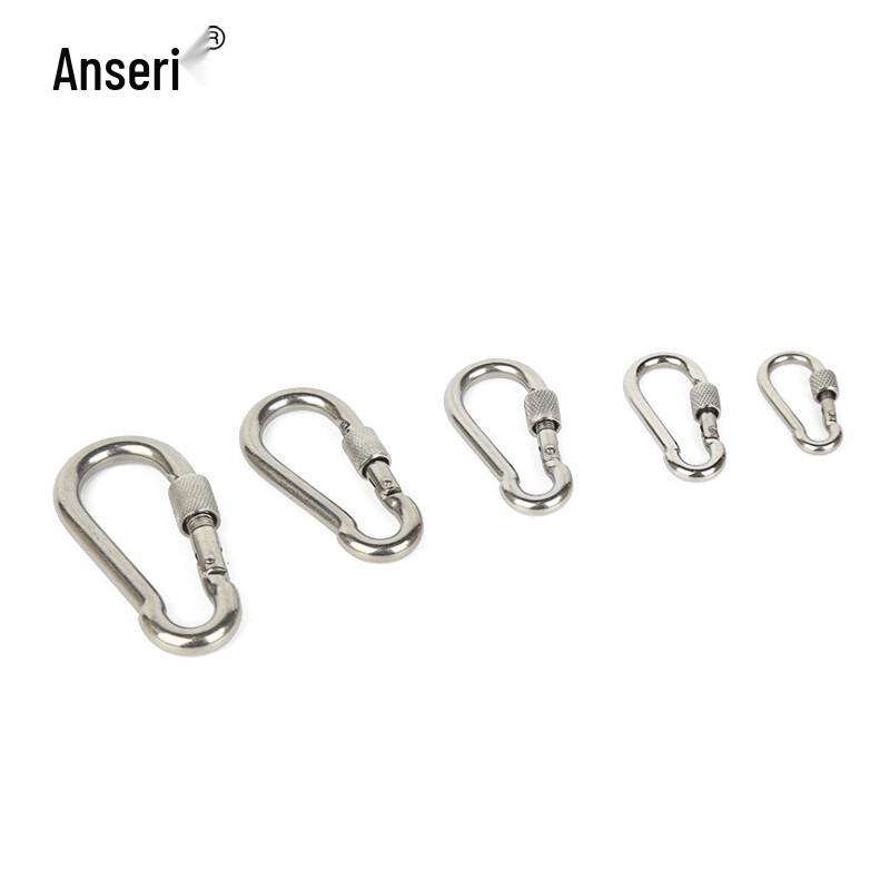 304 Stainless Steel Spring Snap Hook with Nut (5-Pack)