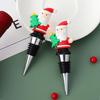 Vacuum Sealed Christmas Wine Bottle Stopper Reusable Wine Sealers Christmas Bottle Cover  Kitchen