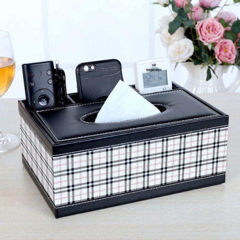 Multi-functional Tissue Box with Remote Control Storage for Living Room
